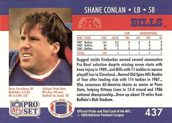 1990 Pro Set #437 Shane Conlan Back