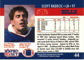 1990 Pro Set #44 Scott Radecic Back