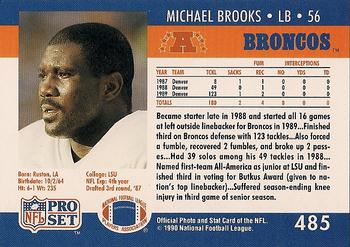 1990 Pro Set #485 Michael Brooks Back