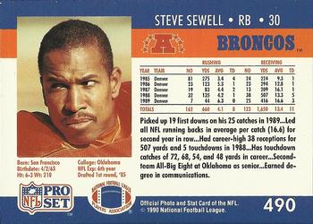 1990 Pro Set #490 Steve Sewell Back