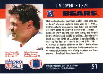 1990 Pro Set #51 Jim Covert Back