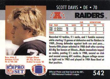1990 Pro Set #542 Scott Davis Back