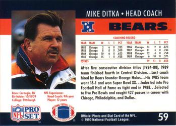 1990 Pro Set #59 Mike Ditka Back