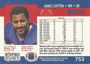 1990 Pro Set #753 James Lofton Back