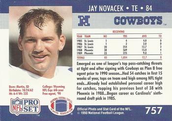 1990 Pro Set #757 Jay Novacek Back