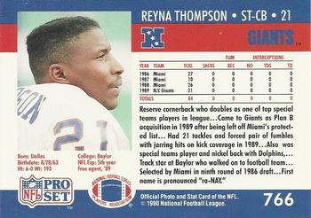 1990 Pro Set #766 Reyna Thompson Back