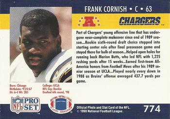 1990 Pro Set #774 Frank Cornish Back