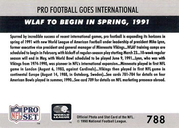 1990 Pro Set #788 NFL Goes International Back