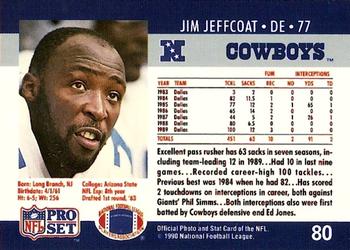 1990 Pro Set #80 Jim Jeffcoat Back