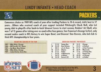 1990 Pro Set #3 Lindy Infante Back
