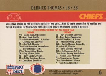 1990 Pro Set #6 Derrick Thomas Back