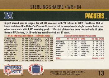 1990 Pro Set #13 Sterling Sharpe Back