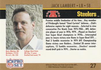 1990 Pro Set #27 Jack Lambert Back