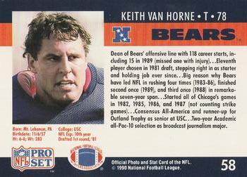 1990 Pro Set #58 Keith Van Horne Back