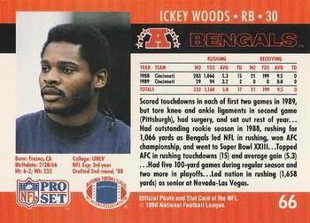 1990 Pro Set #66 Ickey Woods Back