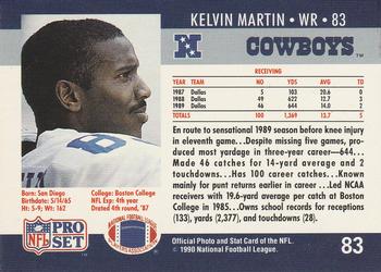 1990 Pro Set #83 Kelvin Martin Back