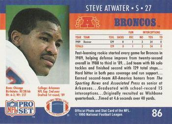 1990 Pro Set #86 Steve Atwater Back