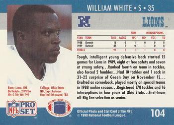 1990 Pro Set #104 William White Back