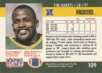 1990 Pro Set #109 Tim Harris Back