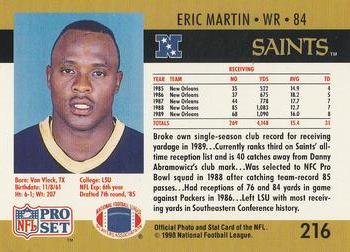 1990 Pro Set #216 Eric Martin Back