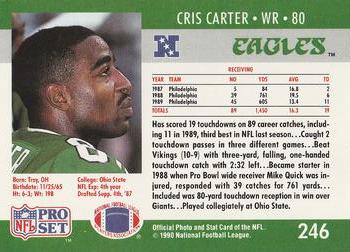 1990 Pro Set #246 Cris Carter Back