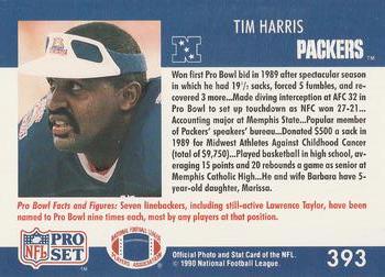1990 Pro Set #393 Tim Harris Back