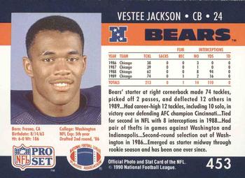 1990 Pro Set #453 Vestee Jackson Back