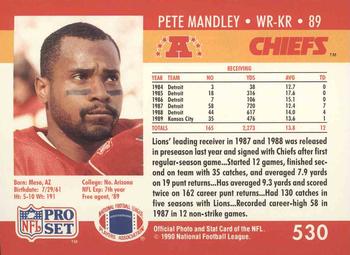 1990 Pro Set #530 Pete Mandley Back