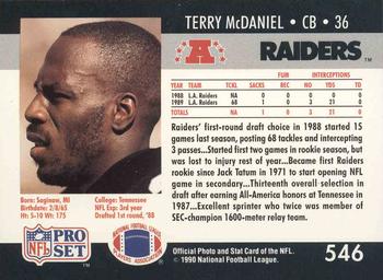 1990 Pro Set #546 Terry McDaniel Back