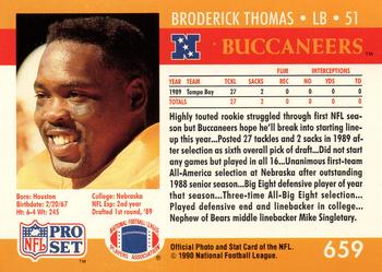 1990 Pro Set #659 Broderick Thomas Back