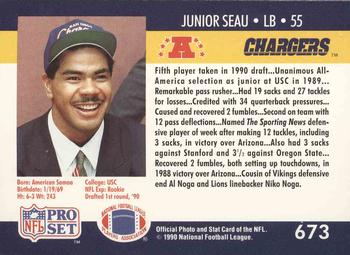 1990 Pro Set #673 Junior Seau Back