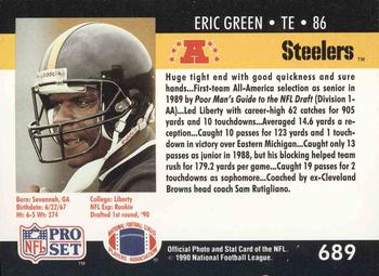 1990 Pro Set #689 Eric Green Back