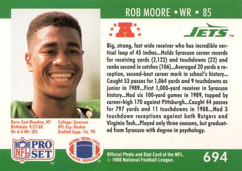 1990 Pro Set #694 Rob Moore Back