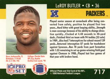 1990 Pro Set #717 LeRoy Butler Back