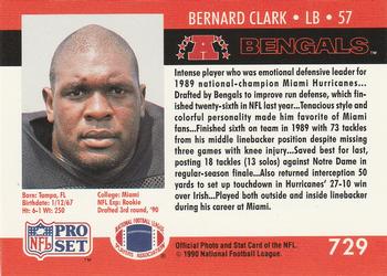 1990 Pro Set #729 Bernard Clark Back