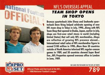 1990 Pro Set #789 NFL's Overseas Appeal Back