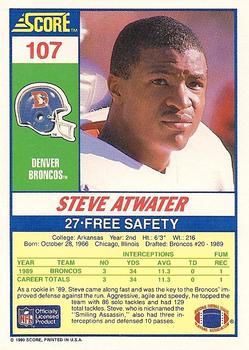 1990 Score #107 Steve Atwater Back