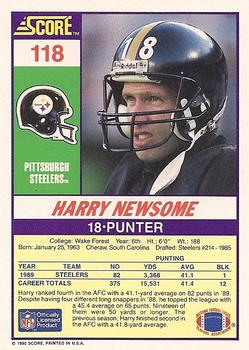 1990 Score #118 Harry Newsome Back