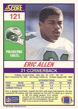 1990 Score #121 Eric Allen Back