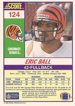1990 Score #124 Eric Ball Back