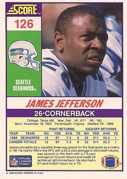 1990 Score #126 James Jefferson Back