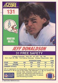 1990 Score #131 Jeff Donaldson Back