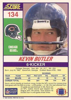 1990 Score #134 Kevin Butler Back