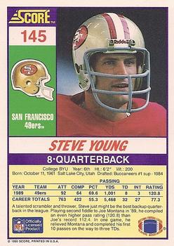 1990 Score #145 Steve Young Back