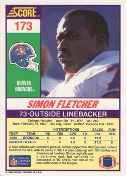 1990 Score #173 Simon Fletcher Back