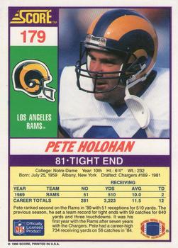 1990 Score #179 Pete Holohan Back