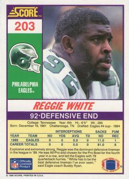 1990 Score #203 Reggie White Back