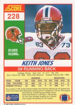 1990 Score #228 Keith Jones Back