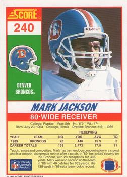 1990 Score #240 Mark Jackson Back
