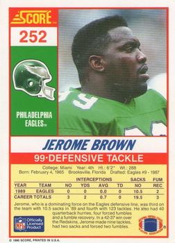 1990 Score #252 Jerome Brown Back